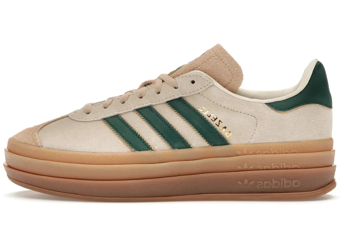 Adidas Gazelle Bold Magic Beige Collegiate Green (Women's)