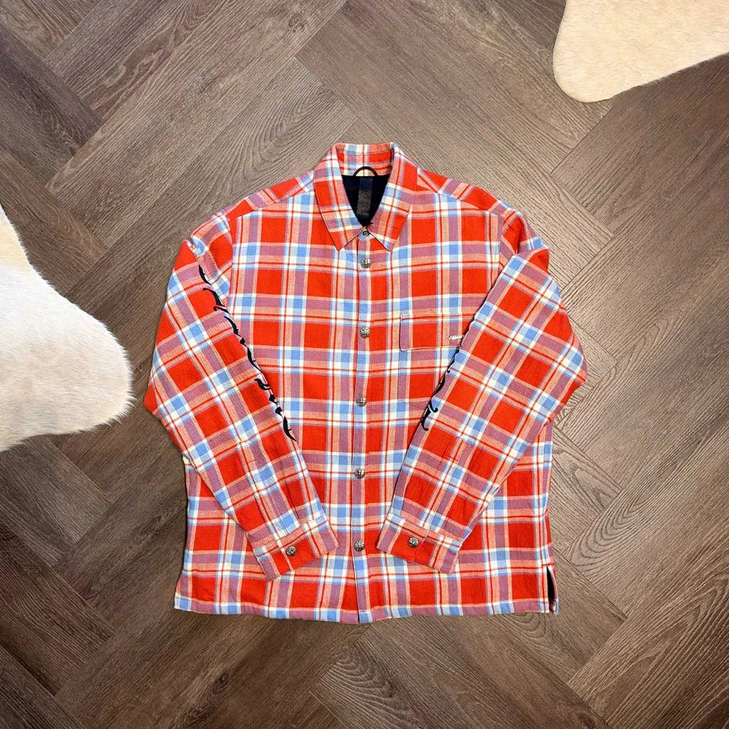 Chrome Hearts Checkered Red Navy Shirt Jacket