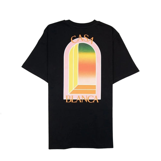 Casablanca Gradient Arch Design Black T-shirt