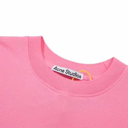 Acne Studios Stockholm Logo T-Shirt Embroidered Logo Relaxed Fit Bubble Pink