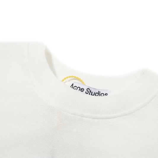 Acne Studios Logo T-Shirt Embroidered Logo Relaxed Fit White