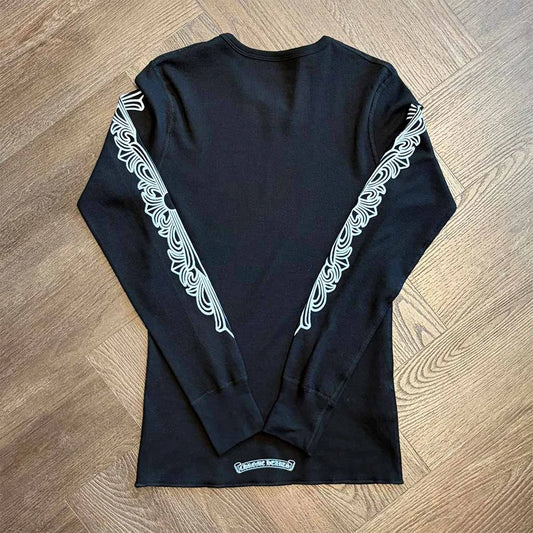 Chrome Hearts Floral Horseshoe Thermal Long Sleeve T-Shirt