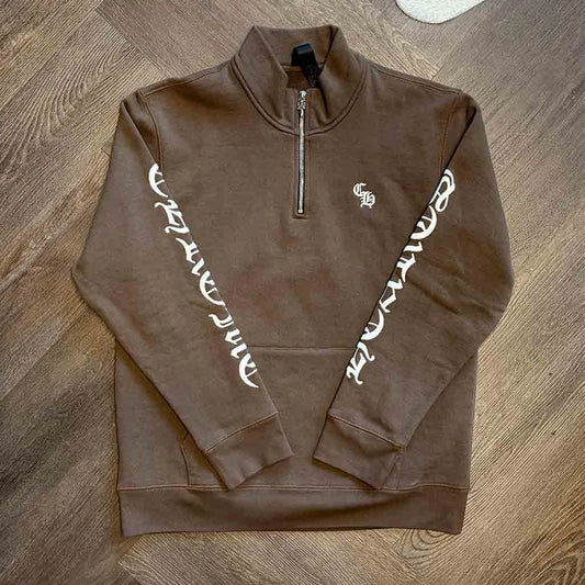Chrome Hearts Brown Dagger Quarter-Zip Jumper