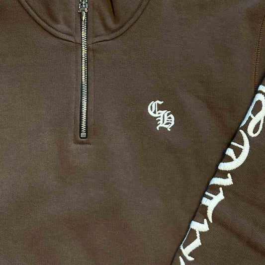 Chrome Hearts Brown Dagger Quarter-Zip Jumper