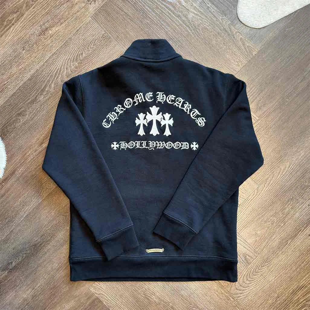 Chrome Hearts Spell Out Triple Patch 1/4 Zip Jumper