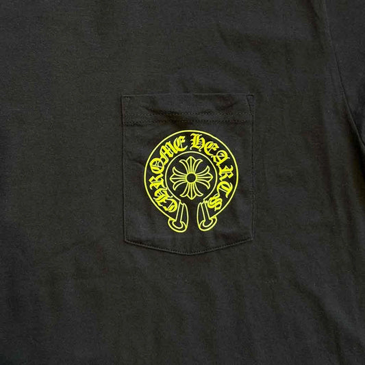 Chrome Hearts Floral Horseshoe Short Sleeve T-Shirt Black Neon