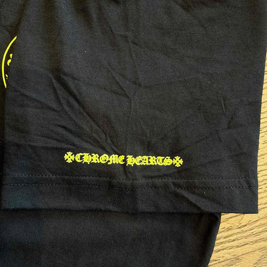 Chrome Hearts Floral Horseshoe Short Sleeve T-Shirt Black Neon