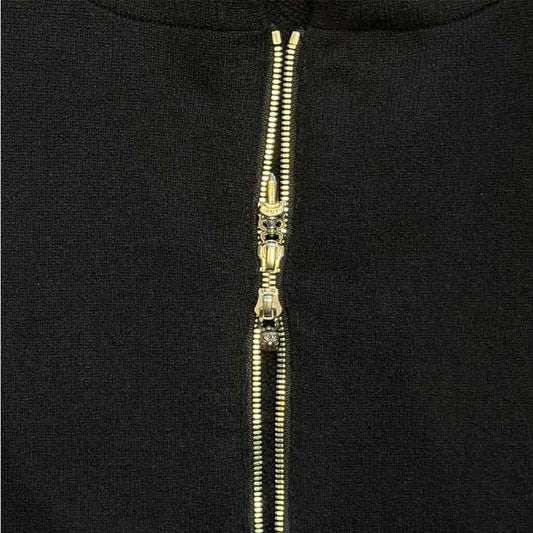 Chrome Hearts Life Sentence Full-Zip Cashmere Hoodie Black White