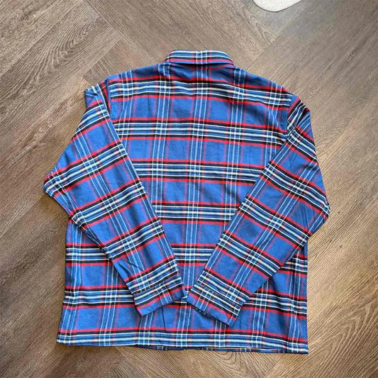 Chrome Hearts Work Dog Padded Flannel Shirt Blue Red