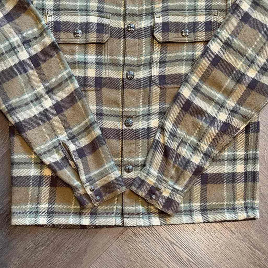 Chrome Hearts Wool Checked Overshirt Khaki