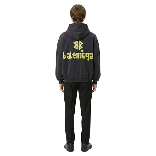 Balenciaga Ripped Pocket Hoodie 'Washed Black'