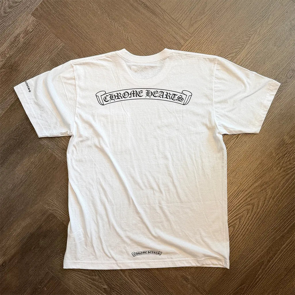 Chrome Hearts Scroll Logo Pocket T-shirt White