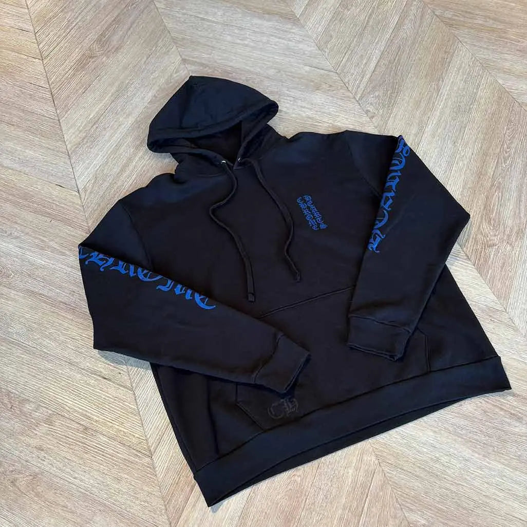 Chrome Hearts Black Blue Chrome Hoodie