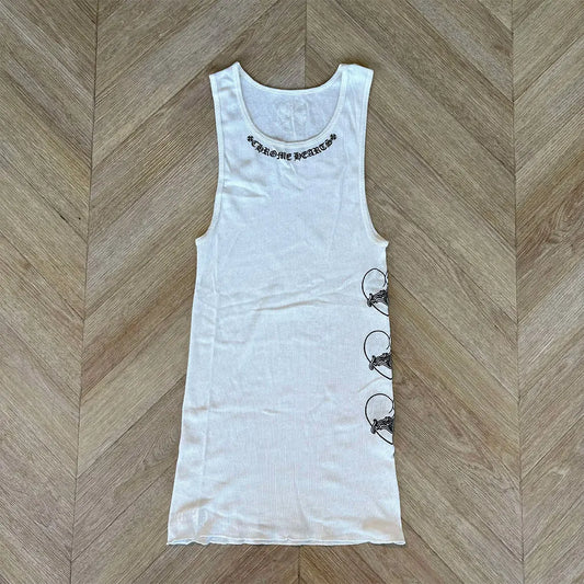 Chrome Hearts White Hearts “LY” Ribbed Tank Top / Vest