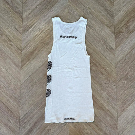 Chrome Hearts White Hearts “LY” Ribbed Tank Top / Vest