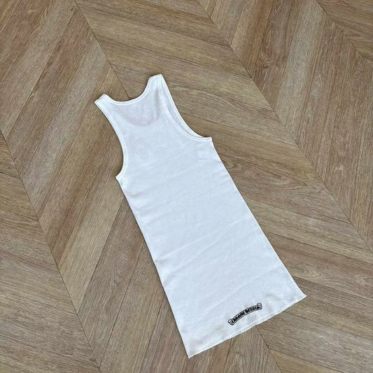 Chrome Hearts White Camo Cross Ribbed Tank Top