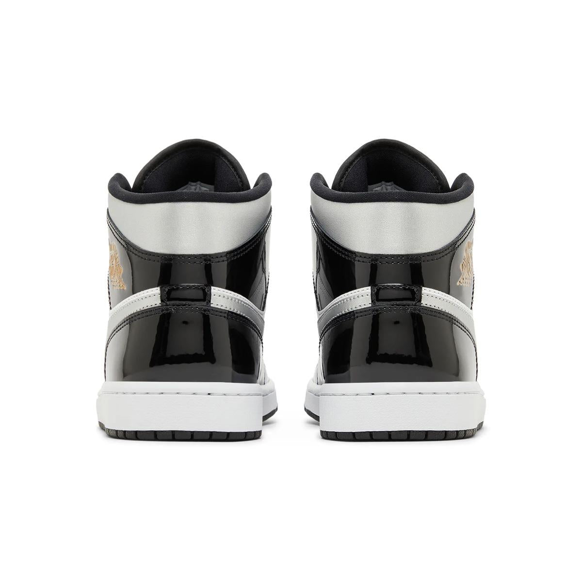 Air Jordan 1 Mid SE Black White Metallic Silver