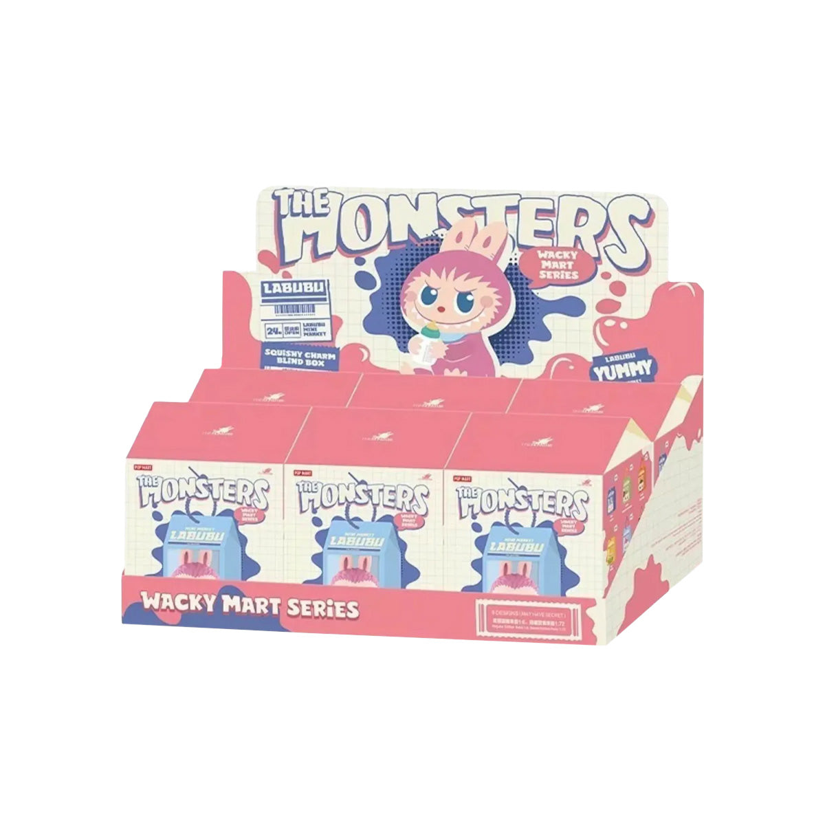 Pop Mart Labubu The Monsters Wacky Mart Series Squishy Charm Sealed Case (6 Blind Box)