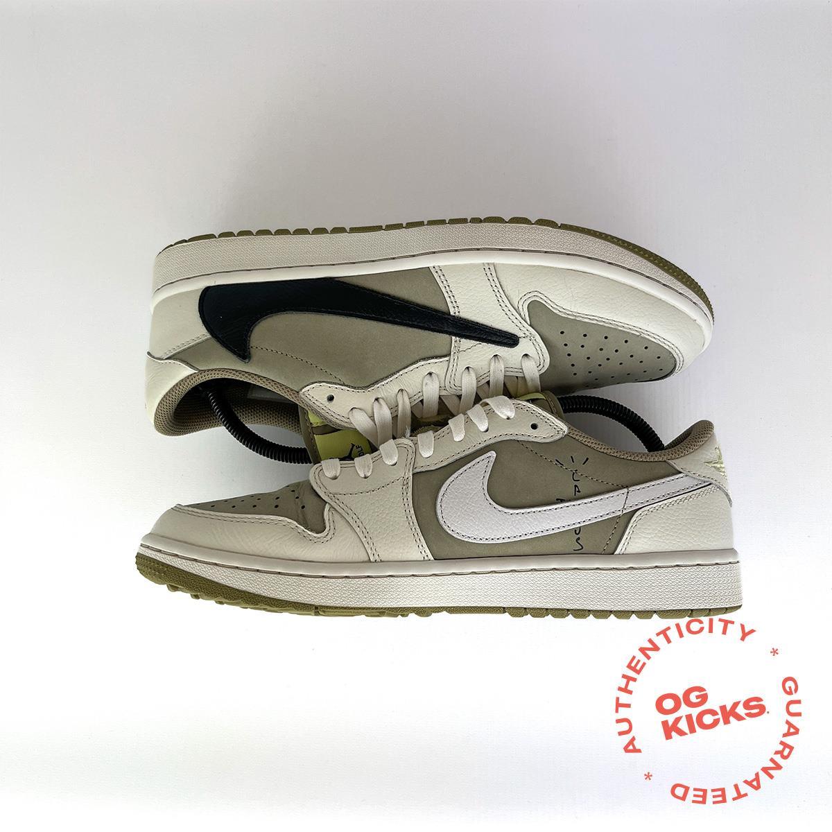 Jordan 1 Retro Low Golf Travis Scott Neutral Olive UK9