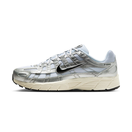 Nike P-6000 White Metallic Silver Flat Silver Black