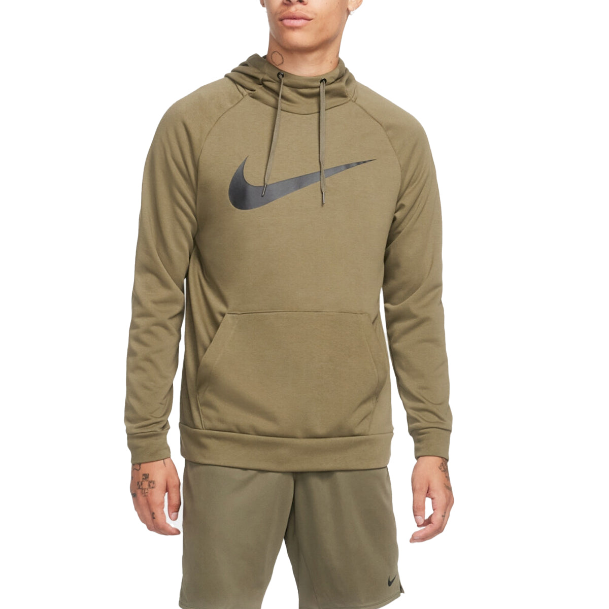 Nike Dri-FIT Swoosh Pullover Hoodie Olive Green