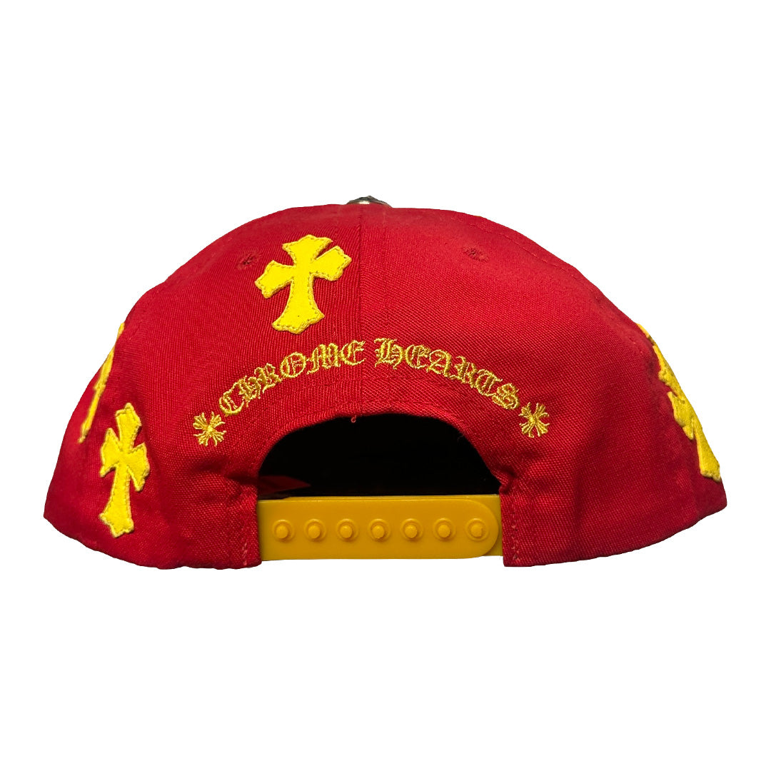 Chrome Hearts Cross Patch Baseball Trucker Hat Red Yellow