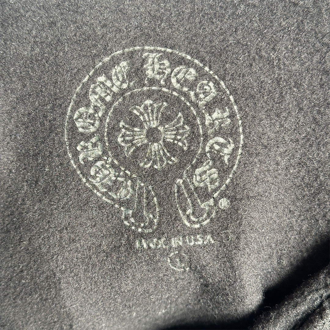 Chrome Hearts Vertical Logo Hoodie Black White