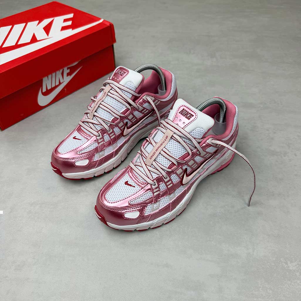 Nike P-6000 White Silt Red Peony W