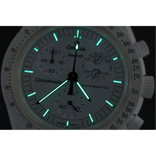 Swatch x Omega Bioceramic Moonswatch Mission To Moonphase Snoopy SO33W700