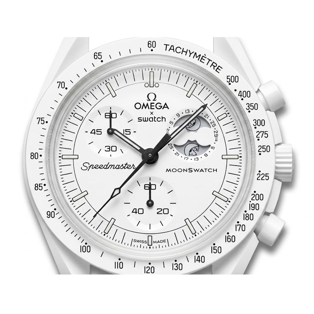 Swatch x Omega Bioceramic Moonswatch Mission To Moonphase Snoopy SO33W700