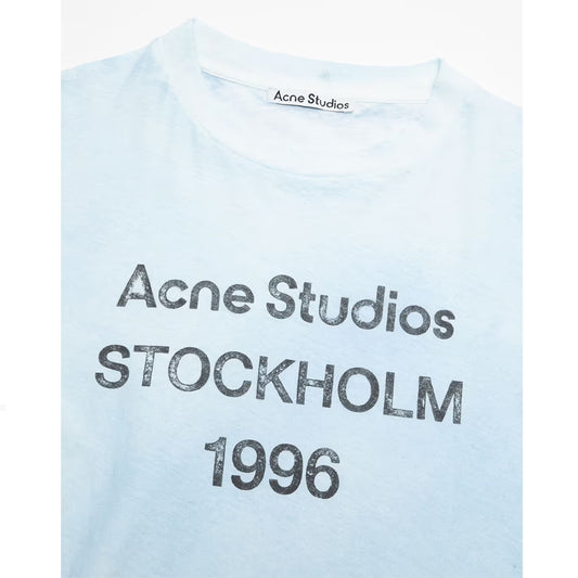Acne Studios Stockholm Logo T-Shirt Relaxed Fit Blue