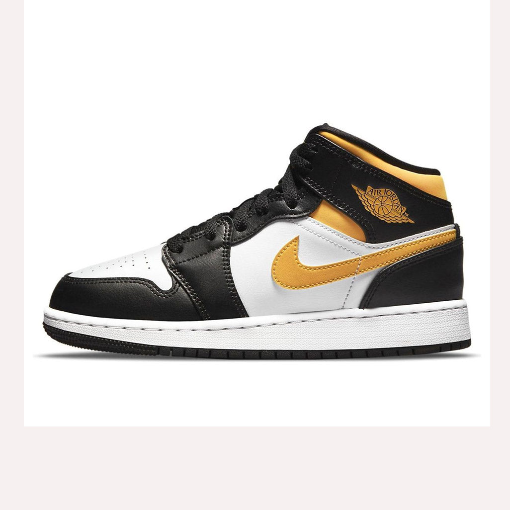 Air Jordan 1 Mid White Pollen Black GS – OG Kicks