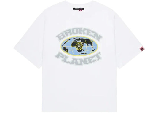 Broken Planet Grid T Shirt Snow White - 2