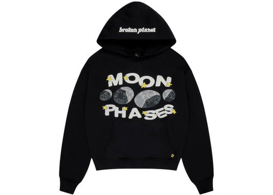Broken Planet Moon Phases Hoodie Midnight Black - 1