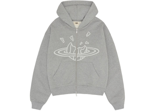 Broken Planet Zip Up Hoodie Heather Grey - 2