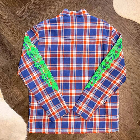 Chrome Hearts Checkered Blue Red Shirt Jacket - 2