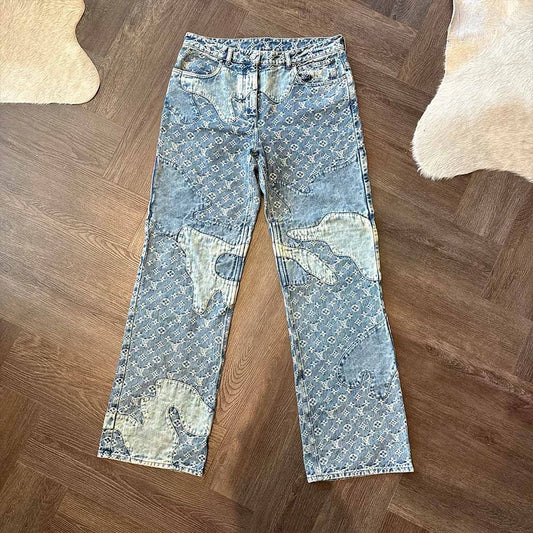Chrome Hearts Louis Vuitton Blue Denim Jeans - 1