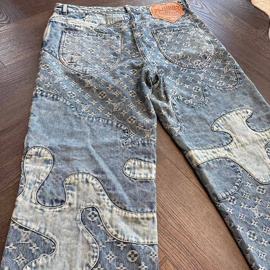 Chrome Hearts Louis Vuitton Blue Denim Jeans - 4
