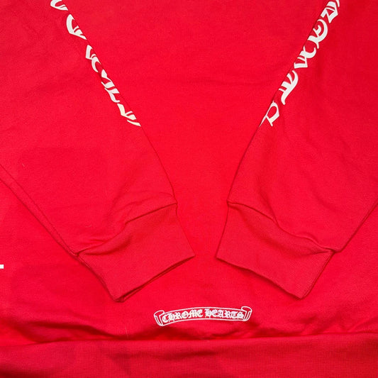 Chrome Hearts Red Scroll Pullover Hoodie - 4