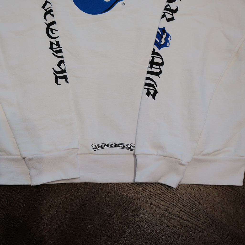 Chrome Hearts Rolling Stone White Blue Hoodie