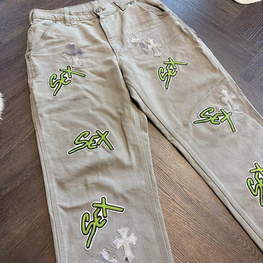 Chrome Hearts Sex Records Carpenter Beige Jeans - 5