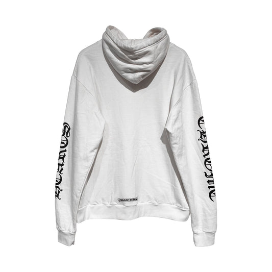 Chrome Hearts Vertical Logo Hoodie White Black - 2