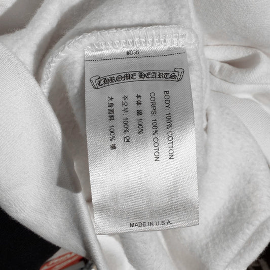 Chrome Hearts Vertical Logo Hoodie White Black - 4