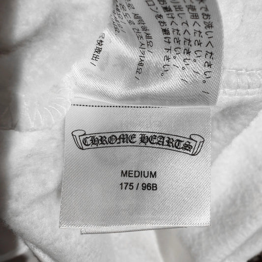 Chrome Hearts Vertical Logo Hoodie White Black - 5