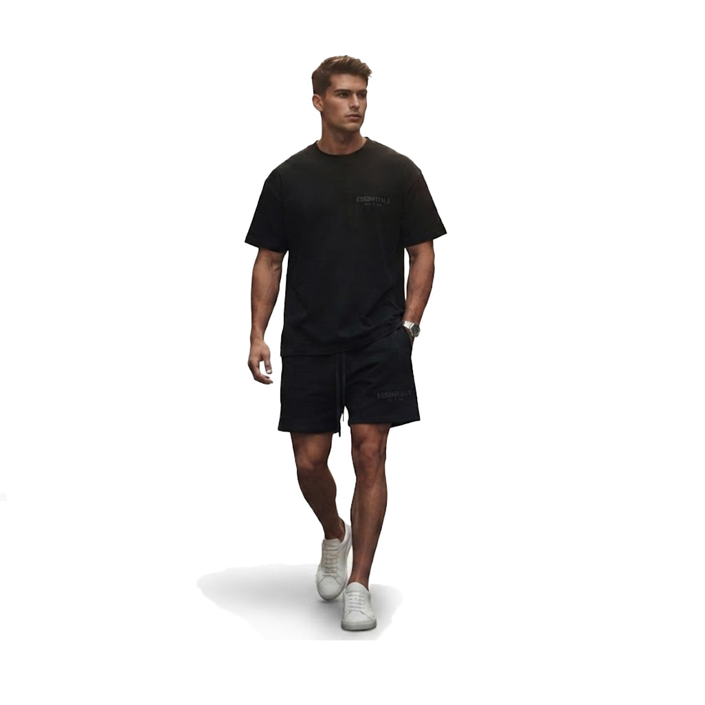 Fear of God Essentials Black T-Shirt & Sweatshort Set
