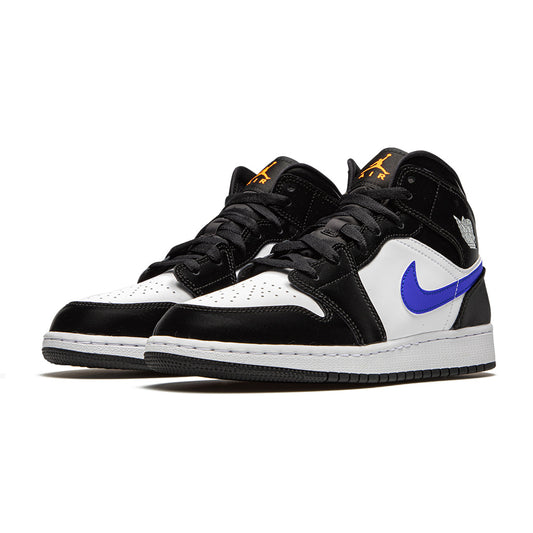 Air Jordan 1 Mid Black Racer Blue White (GS)