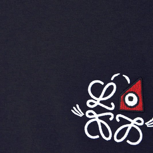 LOEWE Cat Eye And Anagram Louis Wain T-Shirt Navy