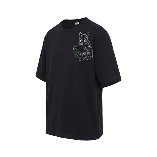 LOEWE Louis Wain Anagram Lucky Cat Embroidered T-Shirt