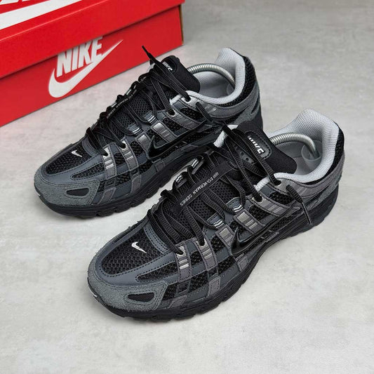 Nike P-6000 Suede Anthracite Black Chrome Metallic Silver
