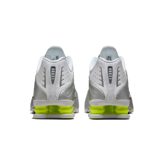 Nike Shox R4 White Metallic Silver Volt (Women's)
